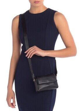 Aimee Kestenberg Broadway Mini Foldover Crossbody Black With Silver Hardware